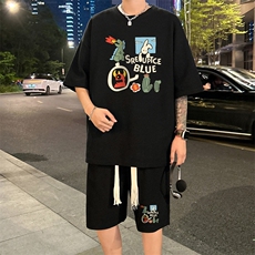 套装！华夫格套装短袖T恤短裤男TZ236-特P38，男装牛仔裤，电商B367