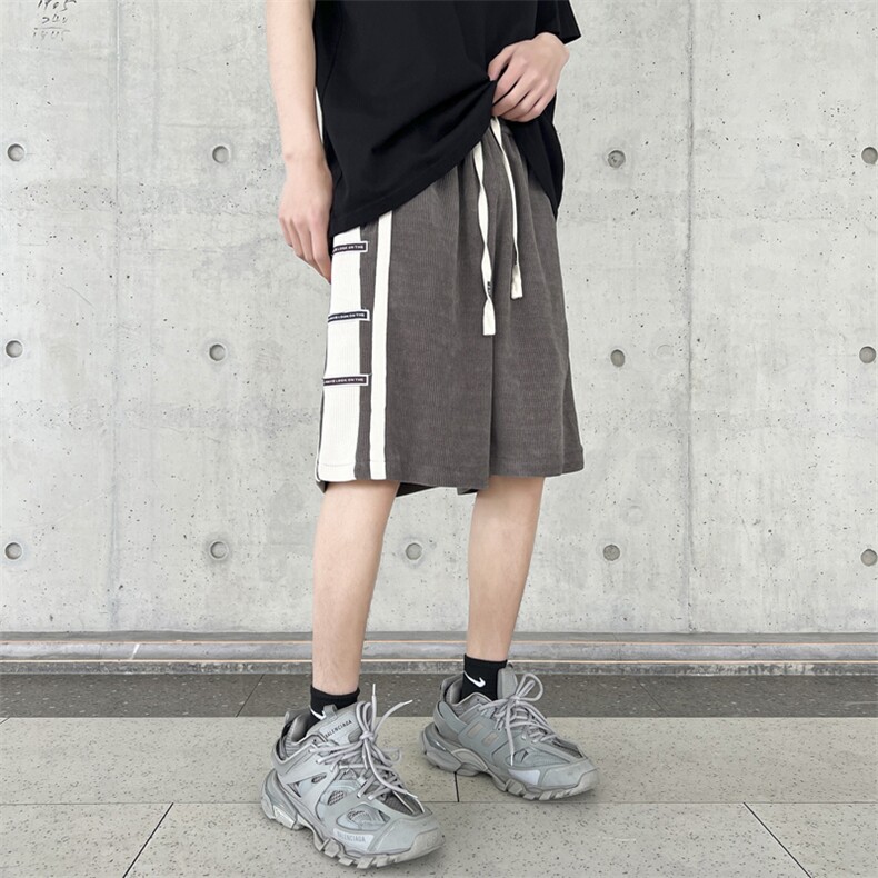 主推！2023休闲短裤休闲宽松撞色五分裤313A-1-NK104-P45控58,男装休闲裤,星座808A-1