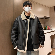 冬季皮棉衣男加厚皮毛一体棉袄棉服潮袄子翻领A266-MY066-P190，男装棉衣，电商A266