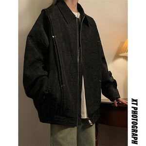 定制螺纹字母刺绣大码M-5XL夹克男:100%聚酯纤维JK77944P85控138图片