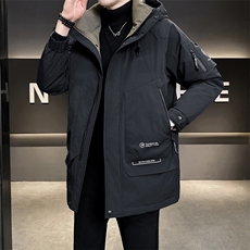 8879P240冬季羽绒服新品男士冲风衣连帽长款卷后控328，男装风衣，星座414（原B263）