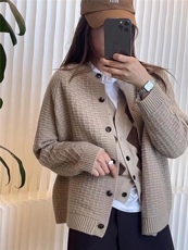 毛衣女秋冬2024秋冬款圆领洋气慵懒宽松软糯针织衫，女装羊毛衫，纳慈羊绒