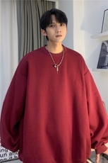 华夫格港风春季新款宽松落肩纯色卫衣上衣JK23307-特批20控29，男装卫衣，星座605(原A050)