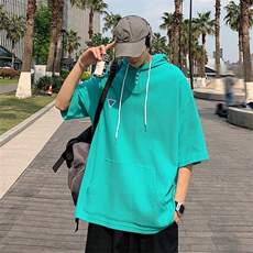 特P38控68华夫格冰丝连帽短袖男夏季外套中性宽松LM01，男装T恤，电商B370
