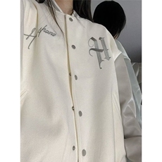 W10875-P68网图现货美式复古棒球服潮牌撞色拼接刺绣贴夹克外套，男装夹克，星座1608
