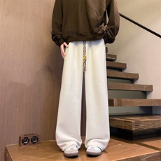 8XL-M加绒雪尼尔裤子秋冬麦穗纹卫裤潮牌直筒休闲长裤KZ1938/P58，男装休闲裤，电商B238