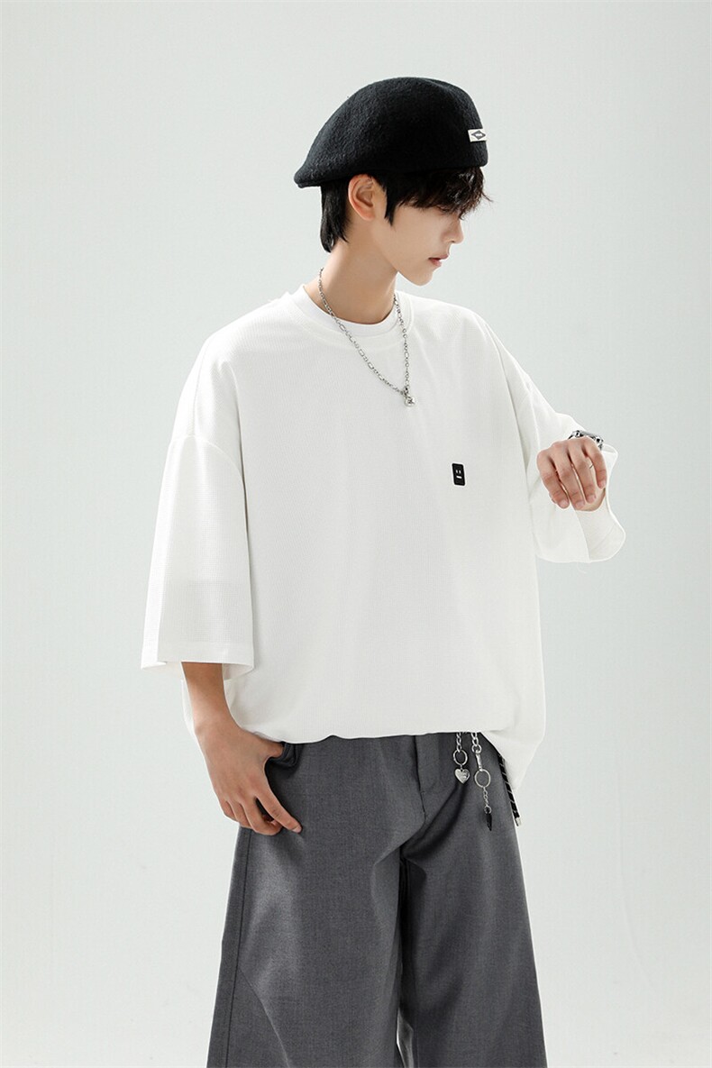 8XL-M重磅！特大码T潮牌上衣男中性华夫格短袖T恤DX304P25控39,男装T恤,电商D206-1