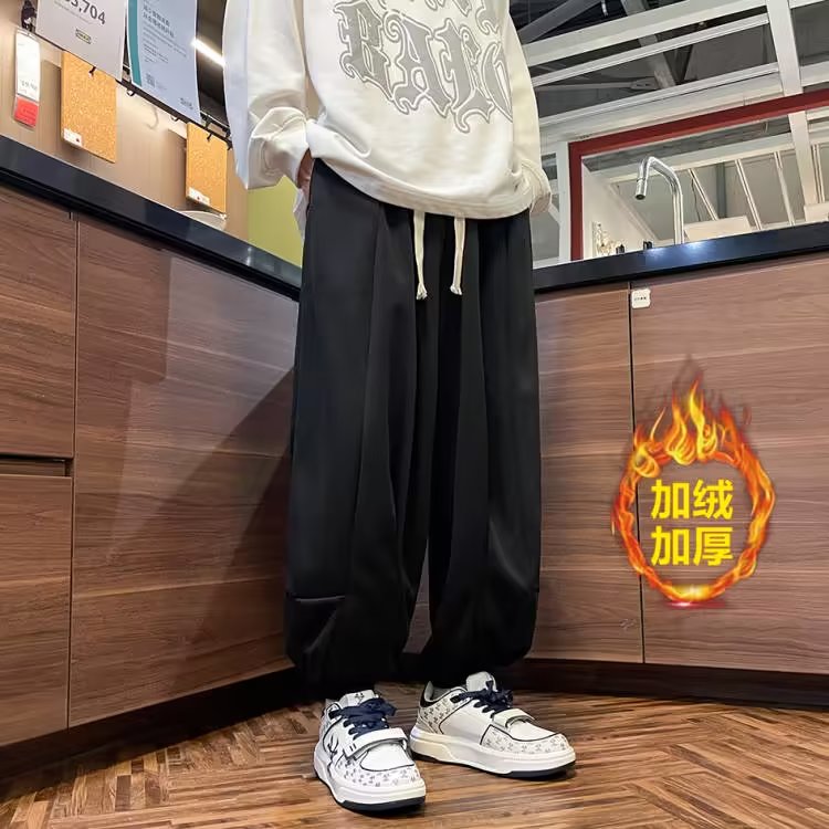 加绒卫裤男街头休闲宽松哈伦裤束脚阔腿灯笼裤AK709常规36加绒42,男装休闲裤,星座1001-1