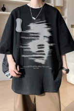 图案已注册夏季新款创意小众短袖T恤男潮宽松半袖体恤衫D131/P25，男装T恤，电商B209