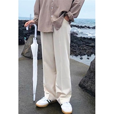 秋冬半松紧大板型垂坠感大码西裤男加绒加厚西裤直筒休闲长裤K04，男装休闲裤，星座1116A（原606A-3）