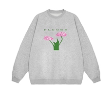 2025年秋季套头长袖时尚百搭通勤简约休闲花，女装卫衣/绒衫，花可