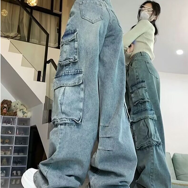 DN1005-P65美式重工牛仔裤男高街宽松机能潮牌工装裤-网图现货,男装牛仔裤,星座603-2