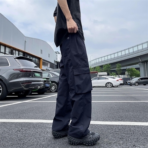 春秋季复古速干多口袋工装裤男款宽松休闲百搭直筒裤图片