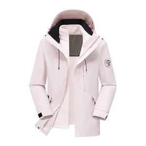 户外连帽男女新款三合一防风防水登山服石墨烯保暖外套H6188-P90,印花衬衫搭配裙子图片