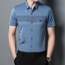 新款夏季男装上衣休闲短袖百搭宽松衬衫男士衬衣潮流上衣,男装衬衫,电商B212（原钱塘6029）