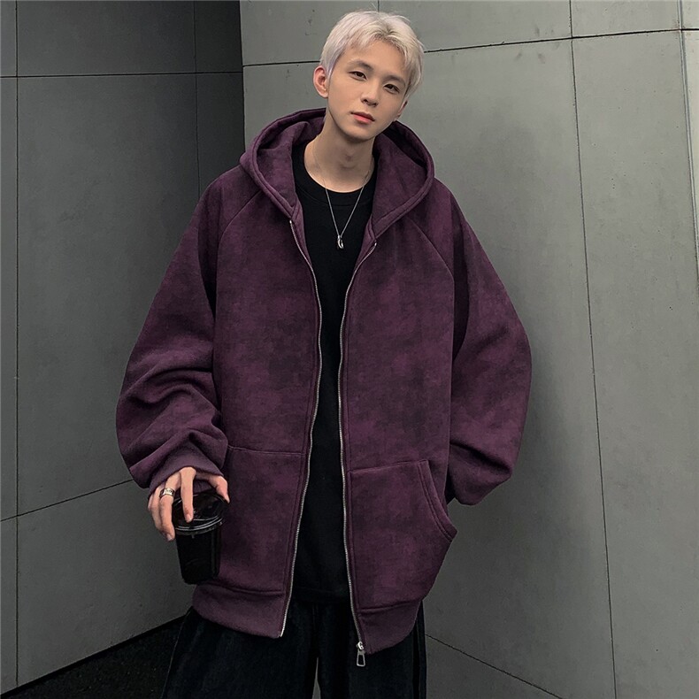 美式复古扎染连帽卫衣开衫男秋季款休闲情侣拉链外套JK91-P78,女装短外套,电商C307A