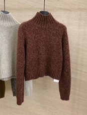 简约高级感正肩时尚针织毛衣通勤纯色，女装针织衫/毛衣，圣旺供货