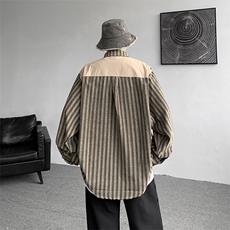 8XL-M特大码衬衫男假两件拼接衬衫新中式坎肩马甲外穿CS508TP68，男装衬衫，电商D206-1