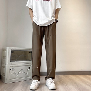 夏季新款直筒垂感拖地裤男士日系潮牌运动休闲长裤 K6990-P37图片