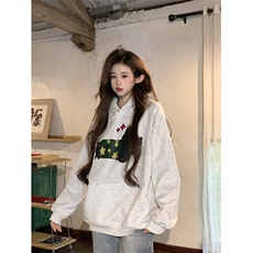 EE085-P65卫衣男女情侣薄款2024宽松印花外套连帽韩版上衣200斤，女装短外套，星座911-3