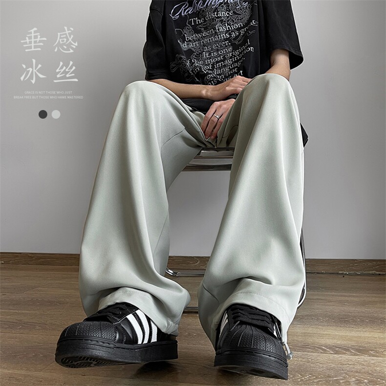 X2398-TP3558夏季港风2024薄款宽松垂感冰丝休闲运动裤子男,女装休闲裤,电商A102