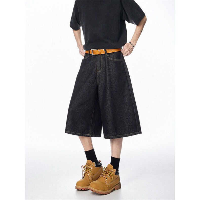 现货丹宁蓝色牛仔七分裤男女宽松直筒百搭短裤k80p40控78,男装牛仔裤,星座1011-1