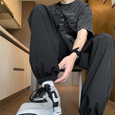 8XL-M特大码冰丝裤薄款夏速干垂感抗皱长裤宽松束脚裤男K978P45，男装休闲裤，电商D206-1
