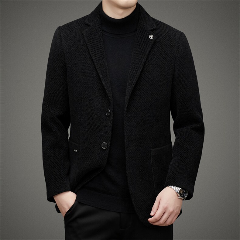 DJ818钱塘2020-3冬季厚款商务休闲简约中年男士毛呢西服P345,男装西服,钱塘207-3