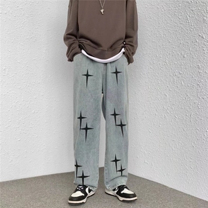 牛仔裤男宽松直筒裤D002P40图片
