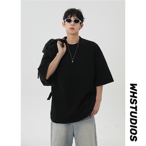 港风美式vibe潮流宽松拼接款圆领半袖T恤男潮 XZ213-T008-P35控58图片