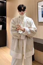 港风皮毛一体棉衣男高级感轻奢机车棉服男外套男8708P158控228，男装棉衣，星座227-7