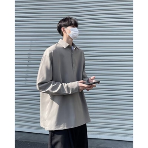 时尚打底衫男长袖翻领内搭线衣2024韩版秋季POLO衫领潮流T124/P40图片