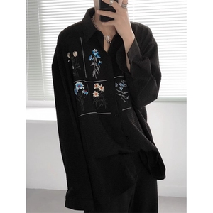 [006] 花卉长袖衬衫男宽松免烫复古廊形衬衣 A079-CS3066-P45图片