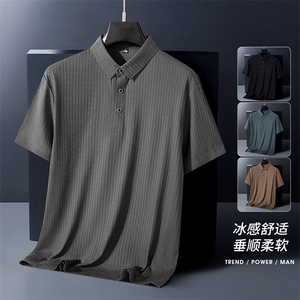 夏季新款无痕短袖Polo衫冰丝锦氨T恤HS1165-P38图片