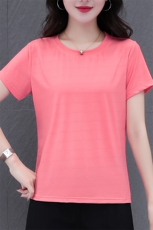 燕颉运动服短袖t恤女夏季2023新款中老年妈妈夏天冰丝速干上衣，女装T恤，燕颉服饰