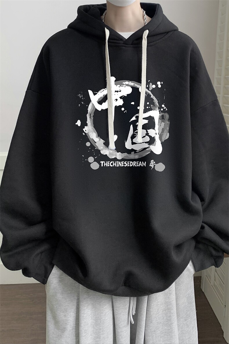 连帽卫衣男大码运动服帽衫外套WY2134-P35加绒款-P40,男装卫衣,电商A040