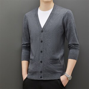 BAMJ-303钱塘2020-2中老年男士秋季薄款休闲开衫针织衫毛衣P70图片