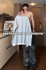 网图特批-2026年秋季新款宽松长袖T恤秋装打底衫男女同款S349-P28，男装T恤，电商A233-1