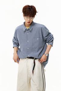2026春季新款休闲男生日系格子宽松衬衫B315-ST001-特p40控88图片