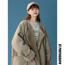 1中性风皮毛一体棉衣女高级感圆领机车棉衣男外套女8708P158控228，女装棉衣/棉服，星座226-2