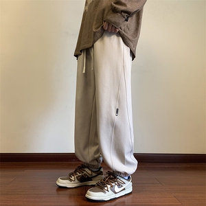 港风休闲裤男宽松拖地束脚裤卫裤KP725 P40图片