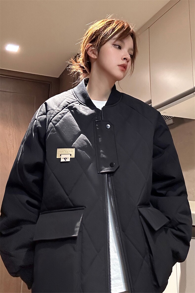 冬季2023大码港风棉衣棉服情侣装冬装男女中性宽松外套S273-P118,男装棉衣,电商A233-1