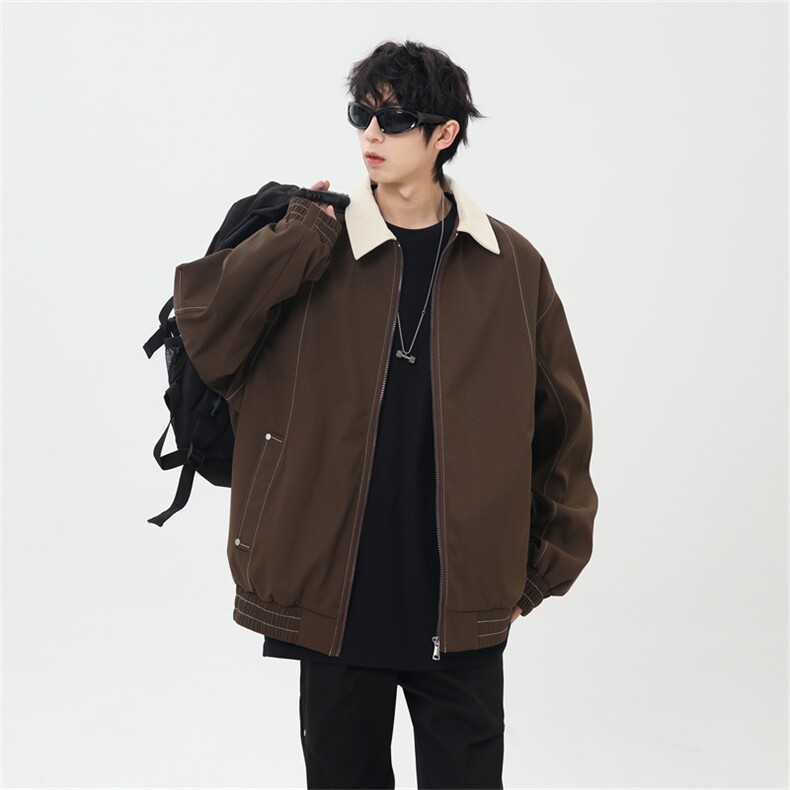 秋季休闲痞帅工装翻领夹克潮流外套得物二开XZ301b-2-JK2585P78图片