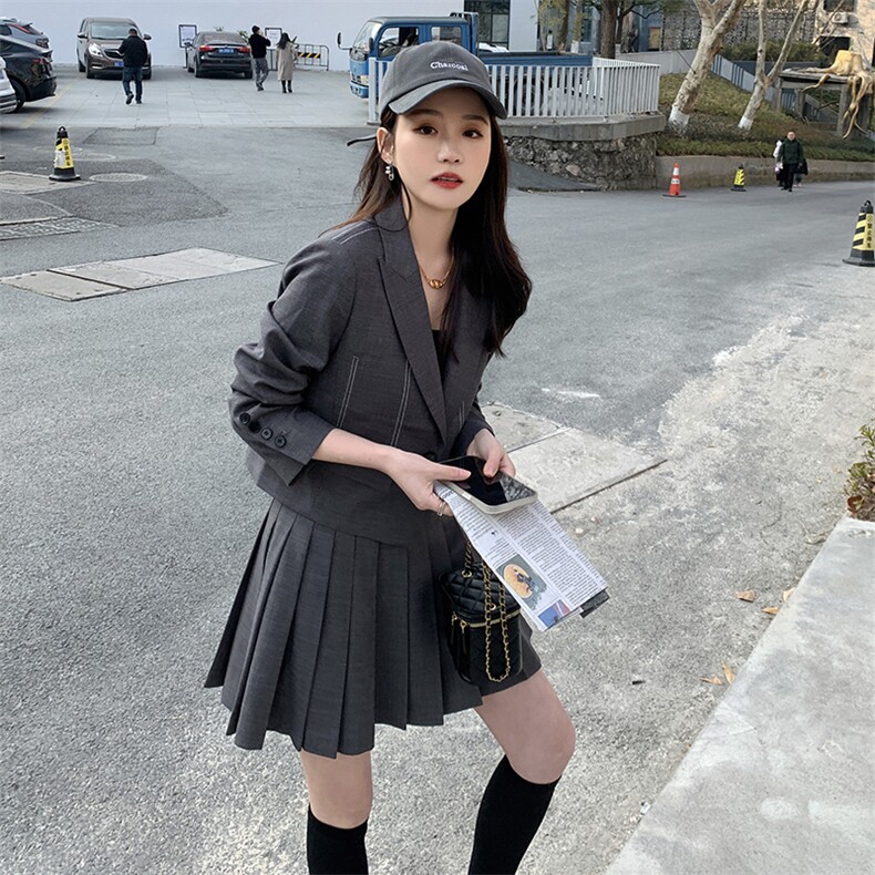 现?货?春款韩系学院风西装两件套2D151-T9900-P155-K208,女装套装/套裙,2D151