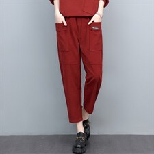 2022春季新款舒适灯芯绒休闲裤宽松显瘦百搭时尚女裤，女装休闲裤，悦见她