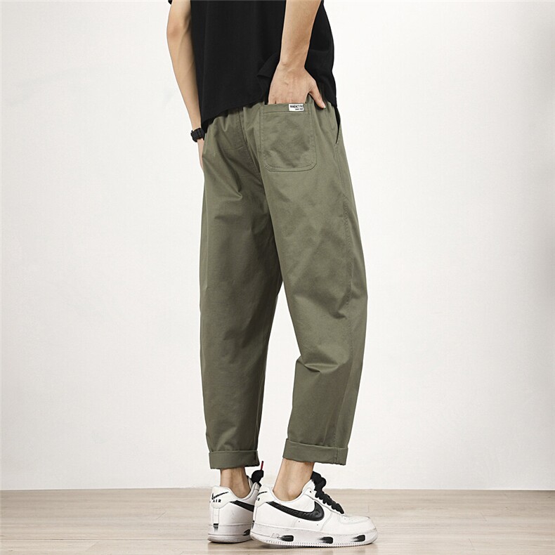 纯棉包边夏季直筒休闲裤男九分裤宽松弹力工装310A-4-KZ94-P35，男装工装外套，星座310A-4