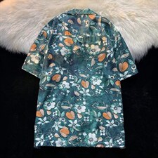 男夏季冰丝四面弹宽松古巴领短袖夏威夷衬衫C100P35，男装衬衫，星座1116-2