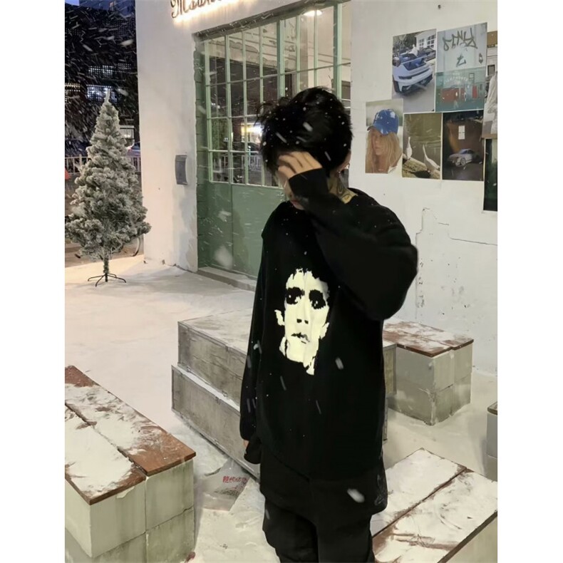 美式圆领毛衣男慵懒风休闲针织衫M5211-P55图片
