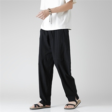 2025夏季风棉麻休闲裤长裤宽松A057-K381-P45（第二套图），男装休闲裤，电商A057B