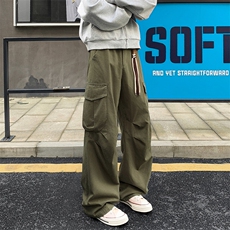 秋季高街复古纯棉多口袋直筒宽松休闲工装裤男K5984-特P60控108，男装工装外套，电商A001